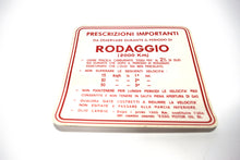 Carica l&#39;immagine nel visualizzatore di Gallery, ADESIVO RODAGGIO VESPA C/MISCELA