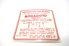 Carica l&#39;immagine nel visualizzatore di Gallery, ADESIVO RODAGGIO VESPA 125 A 3 MARCE