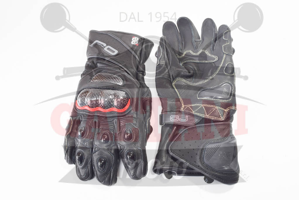 GUANTI IN PELLE MOTO BLACK