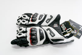 GUANTI IN PELLE MOTO WHITE